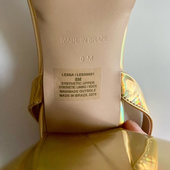 Steve Madden Gold Holographic Platform Heels - Size 8 ✨ - Picture 8 of 8